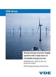Bild von VDE-Study "Energy storage in power supply systems with a high share of renewable energy sources" (Download)                                                                                                                                                                