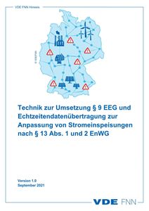 Bild von Technik zur Umsetzung § 9 EEG und Echtzeitendatenübertragung zur Anpassung von Stromeinspeisungen nach § 13 Abs. 1 und 2 EnWG (Aktualisierung 2021) (Download)